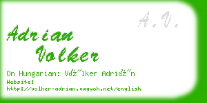 adrian volker business card